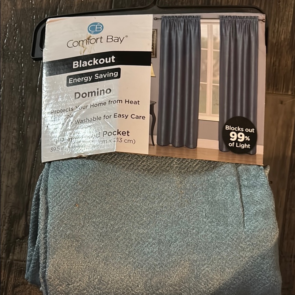 Comfort Bay Blue Room Darkening Curtain Panel